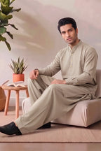 Saya Men’s Wash & Wear Unstitched Suit (Stone Beige)