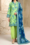 Mehar By KBC Fashion – Unstitched 3 Piece Printed Khaddar Suit  (Light Green)