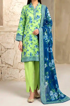 Mehar Unstitched 3-Piece Lawn Collection (Pistachio Green)