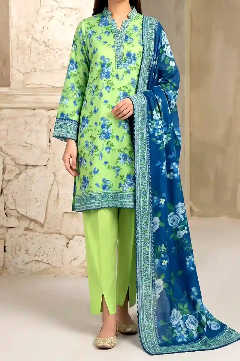 Mehar Unstitched 3-Piece Lawn Collection (Pistachio Green)