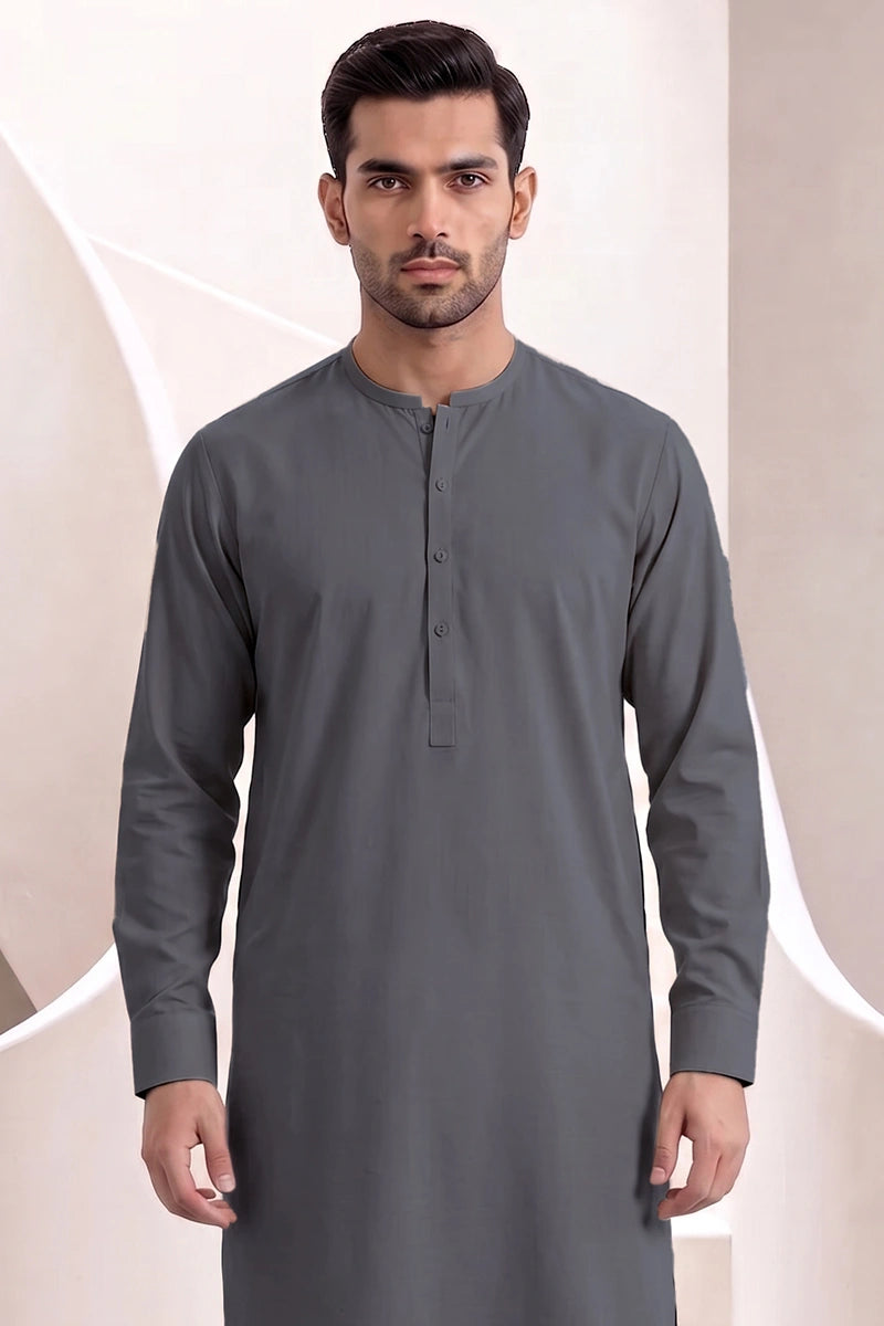 Men’s Unstitched Royal Wash & Wear Suit Fabric by KBC Fashion (Steel Charcoal Grey)