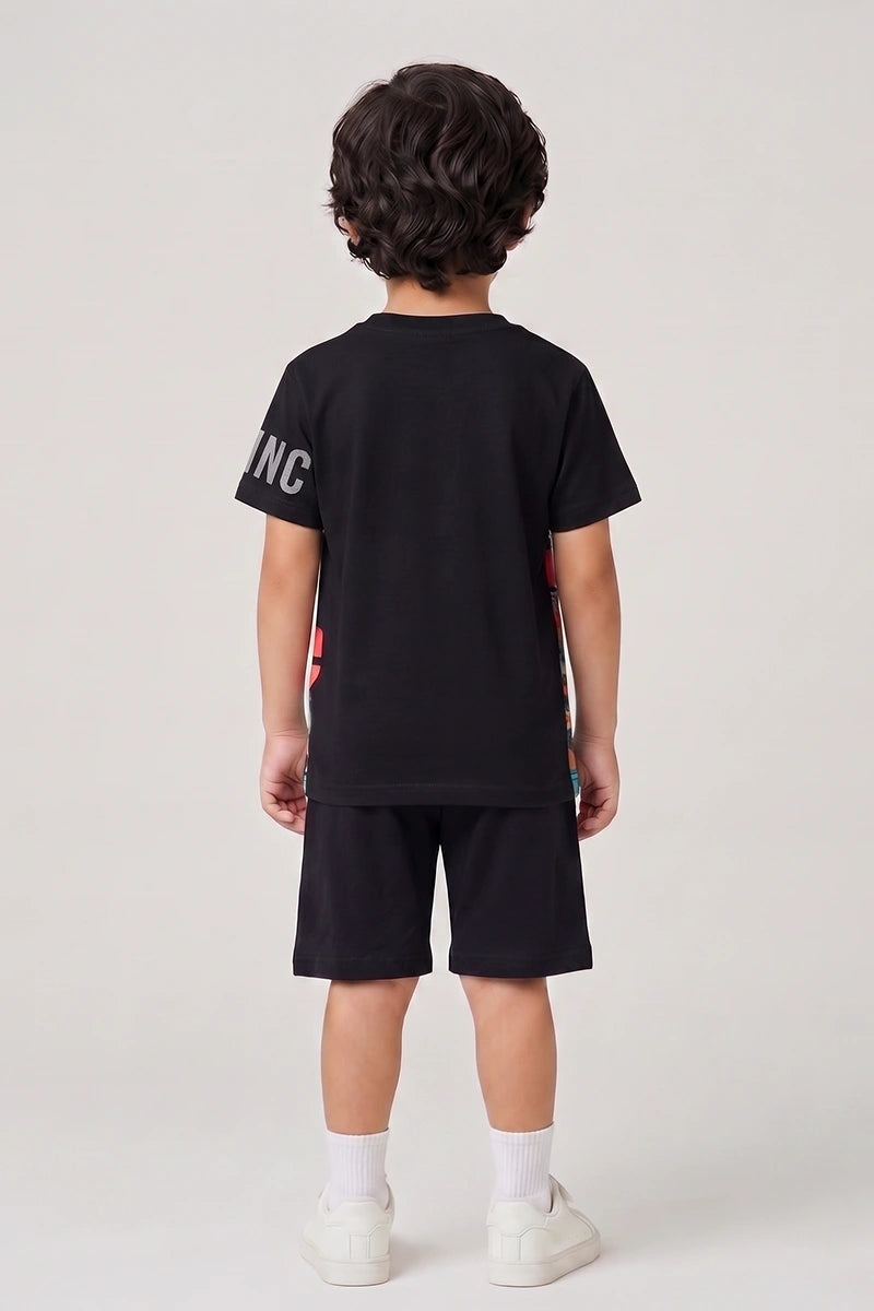 Boys T-Shirt & Shorts Set (Black)