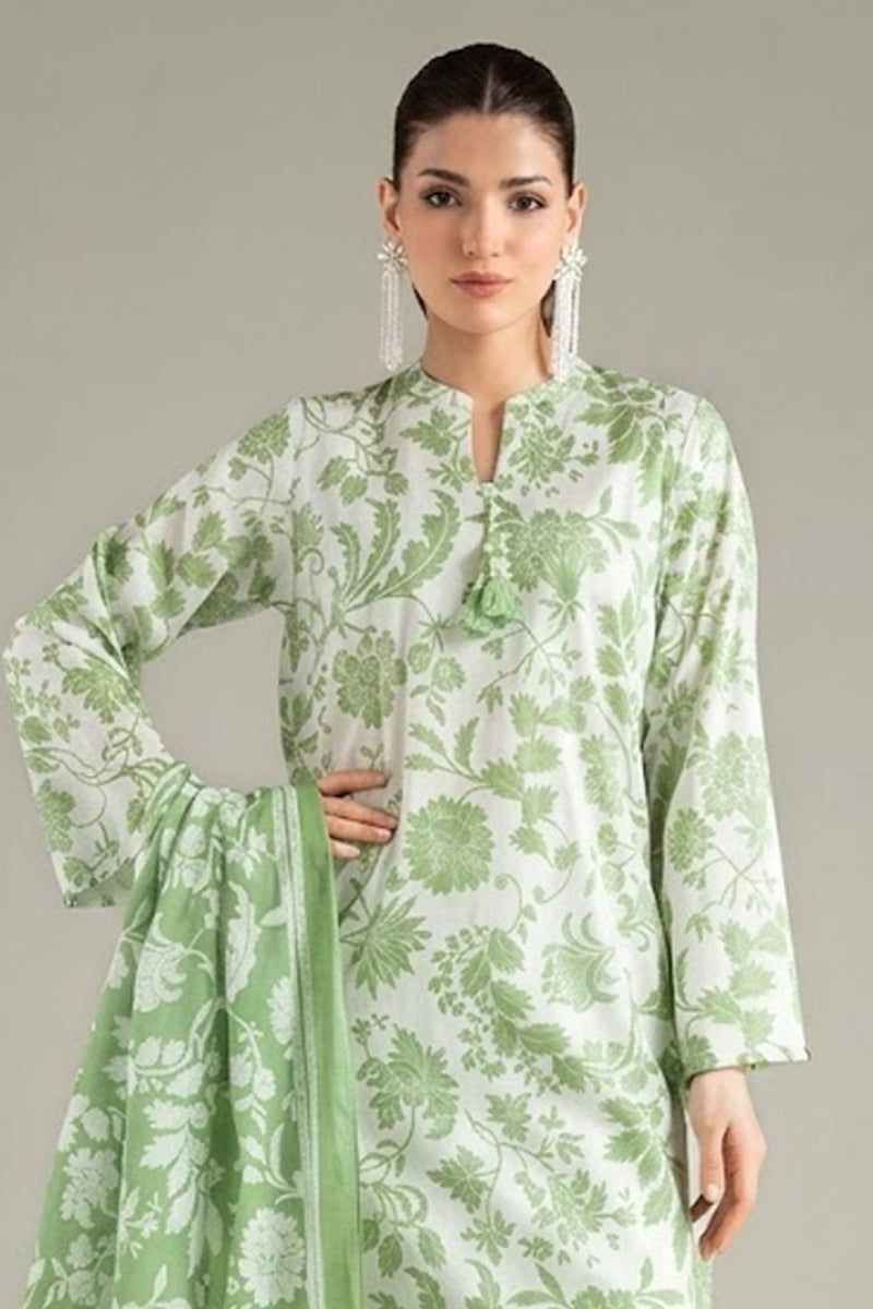 Khaadi – Summer Series 3 Piece Unstitched Printed Lawn Suit (Leaf Green)