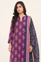 Sapphire Lawn Vol-09 - 3PC Unstitched Printed Lawn Suit(Rich Plum Violet)
