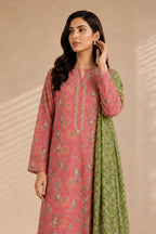 Khaadi (Vol.4) – 3 Piece Unstitched Printed Lawn Suit (Mauve Pink & Olive)