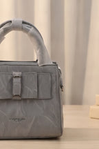 Elegance Structured Faux Leather Shoulder Bag (Cool Soft Grey)
