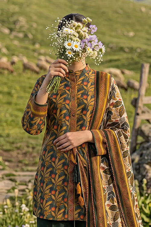 Almeerah - Nelofir Bloom 3PC Unstitched Printed Lawn Suit (Verdant Royale)
