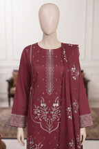 Samra by Breeza Fashion - 3PC Unstitched Embroidered Lawn Suit (Deep Wine)