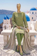 Safina Pop (Vol-01) by A One Textile - 3PC Unstitched Printed Lawn Suit (Olive Green)