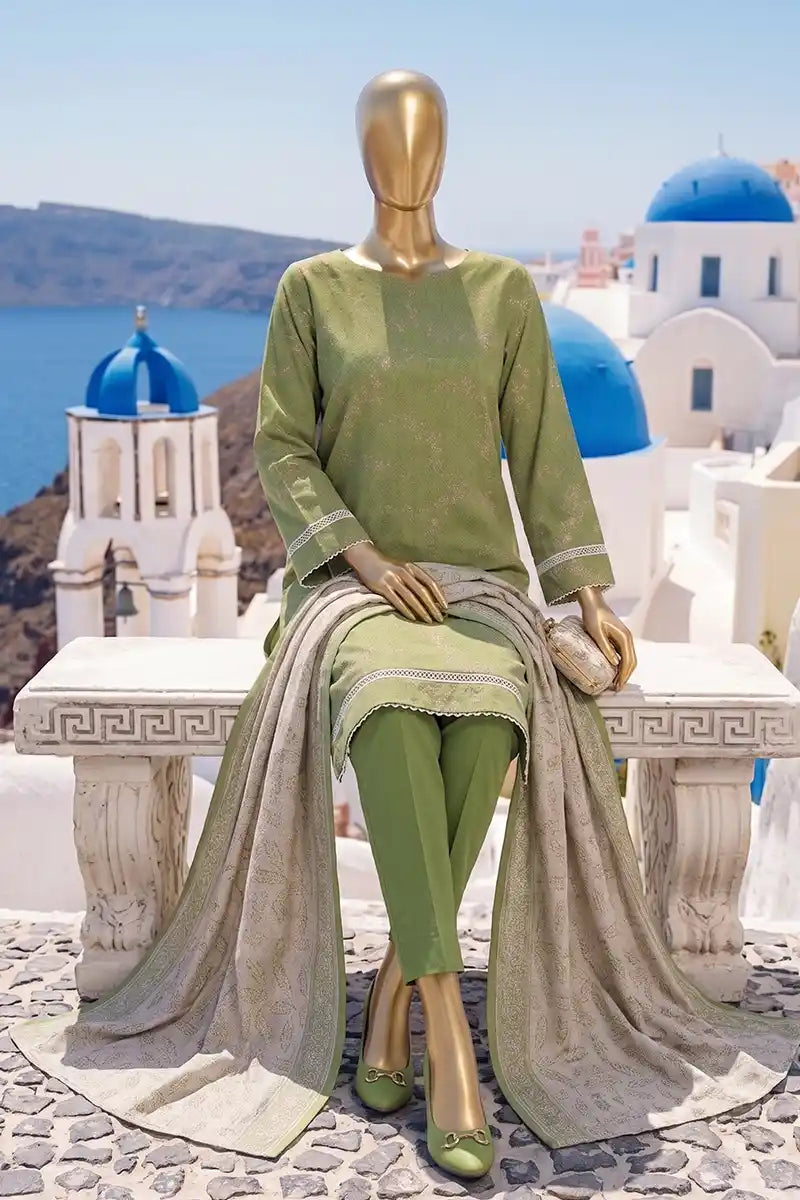 Safina Pop (Vol-01) by A One Textile - 3PC Unstitched Printed Lawn Suit (Olive Green)