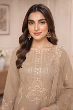 Sawan by Breeza Fashion - 3PC Unstitched Embroidered Lawn Suit (Light Mocha)