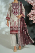 Mehrun by KBC Fashion Unstitched 3-Piece EmbrioderyCollection (Deep Burgundy)