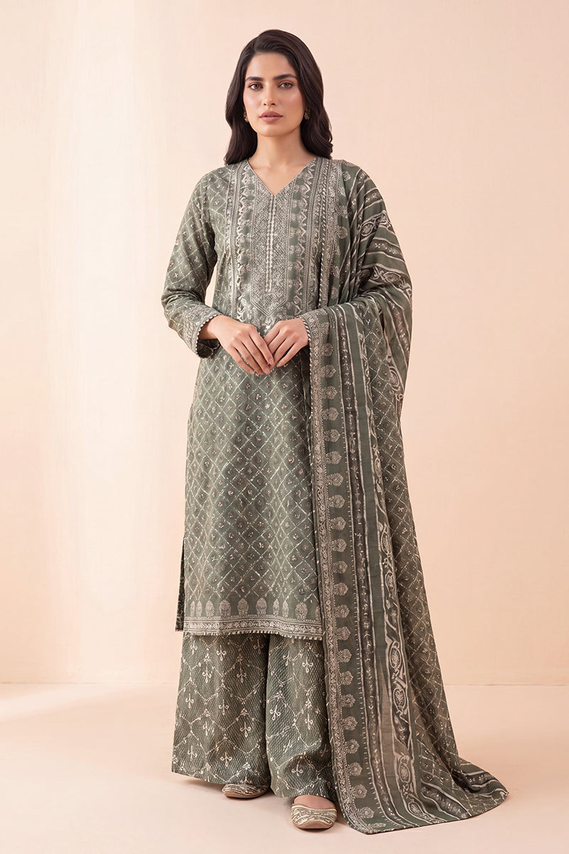 Sapphire By KBC - 3PC Unstitched Digital Printed Lawn Suit (Pale Sage)