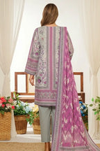 MTJ Unstitched 3-Piece Lawn Collection (Silver Grey)