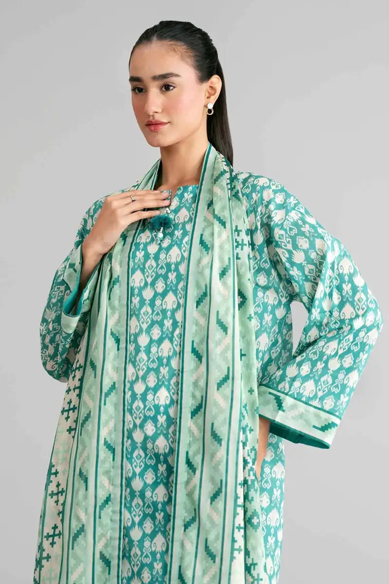 Sapphire Vol.7 - 3PC Unstitched Printed Lawn Suit (Teal Green)