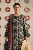 Nishat - Unstitched 3pc Printed Lawn (Deep Green & Magenta)