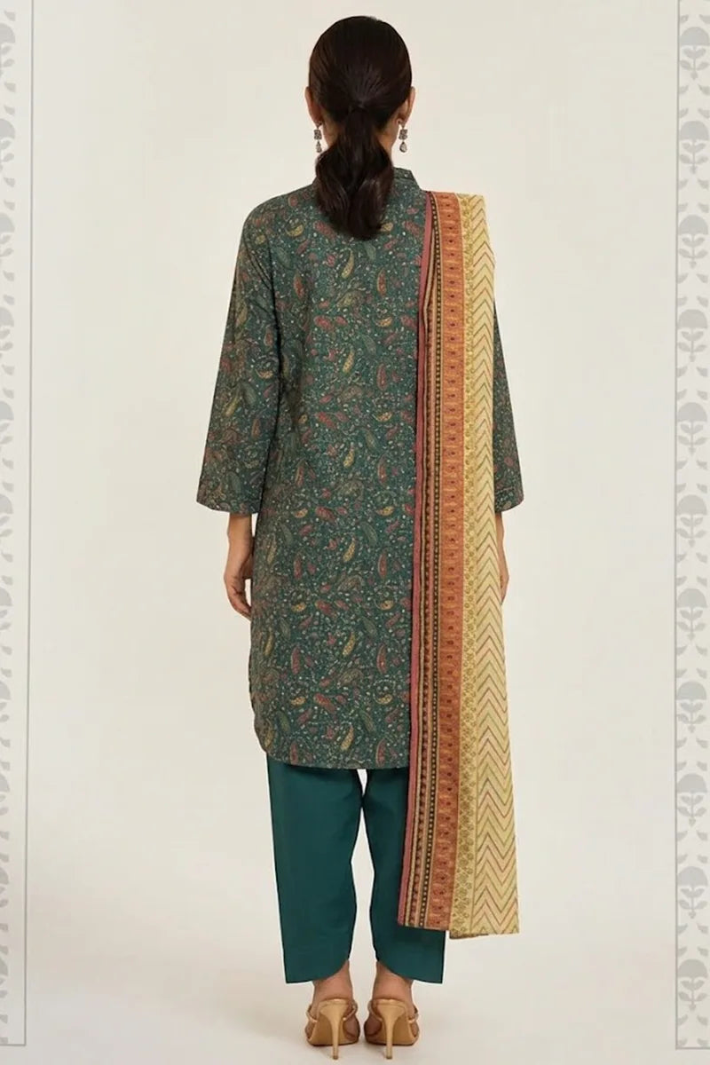 Khaadi Unstitched 3-Piece Lawn Collection (Emerald Green)