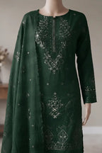 Milano by Breeza Fashion - 3PC Unstitched Embroidered Lawn Suit (Dark Green)