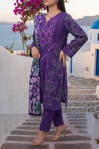 Aabruh By KBC Fashion Vol-1 3PC Unstitched Printed Lawn Suit (Purple)