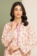 Edenrobe Allure Special Unstitched Khaddar 2-Piece Same Print Suit (Peach)
