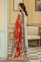 Elvia By Johra - 3PC Unstitched Embroidered Lawn Suit (Blush Pink)