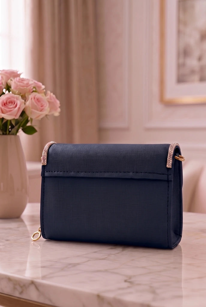 Premium Hand Clutch Bag (Midnight Navy Blue)