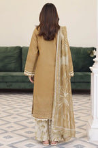 Emerald By Johra - 3 Piece Unstitched Embroidered Chikankari Lawn Suit (Mustard)