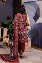 Urbane By Jade Vo.4 - 3pc Unstitched Classic Printed Lawn (Deep Maroon)