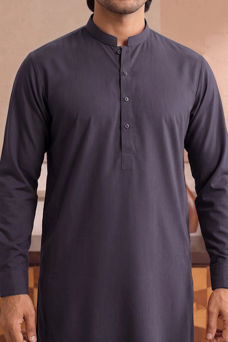 Yameen - Men’s Unstitched Cotton Fabric (Charcoal Violet)