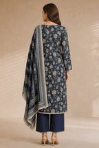 Khaadi (Vol.4) – 3 Piece Unstitched Printed Lawn Suit (Deep Navy & Champagne Floral)