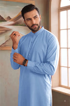 Men’s Wash & Wear Unstitched Fabric By KBC Fashion (Light Sky Blue)