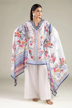 Khaadi – 3 Piece Unstitched Premium Embroidered Digital Printed Lawn Suit (Pure White)