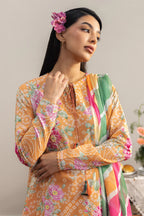 COCO By Zara Shahjahan - 3-Piece Unstitched Printed Lawn Suit (Chunri Gold)
