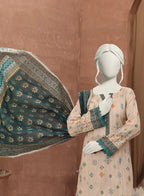 Bellissima By Aleemrah -3PC-Lawn Unstitch (Light beige)