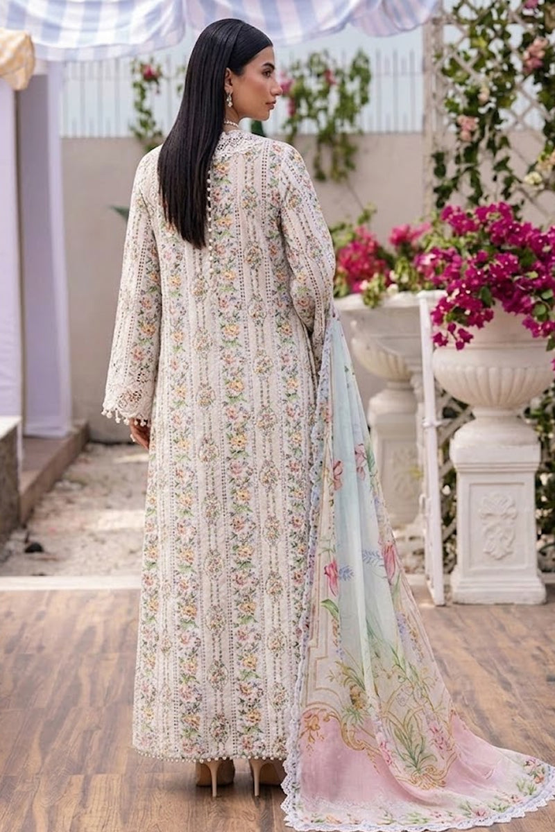 Elahéh By Maria B - 3PC Unstitched Digital Printed Lawn Suit (Soft Ivory)