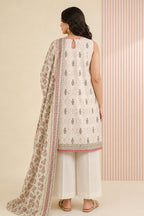 Nishat (Vol.4) - 3pc Unstitched Digital Embroidered Printed Lawn (Cream)