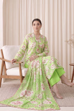 Gul Rang By Bareezé – 3-Piece Unstiched Printed Classic Lawn (Lime Green)