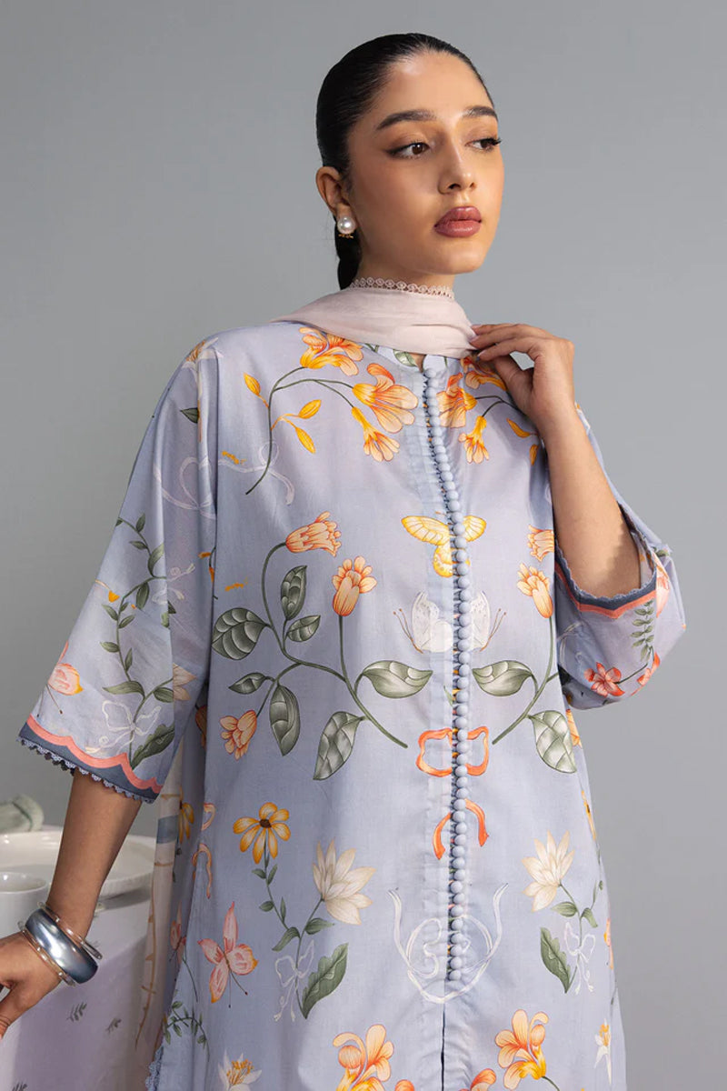 COCO By Zara Shahjahan - 3-Piece Unstitched Printed Lawn Suit (Muted Lavender)