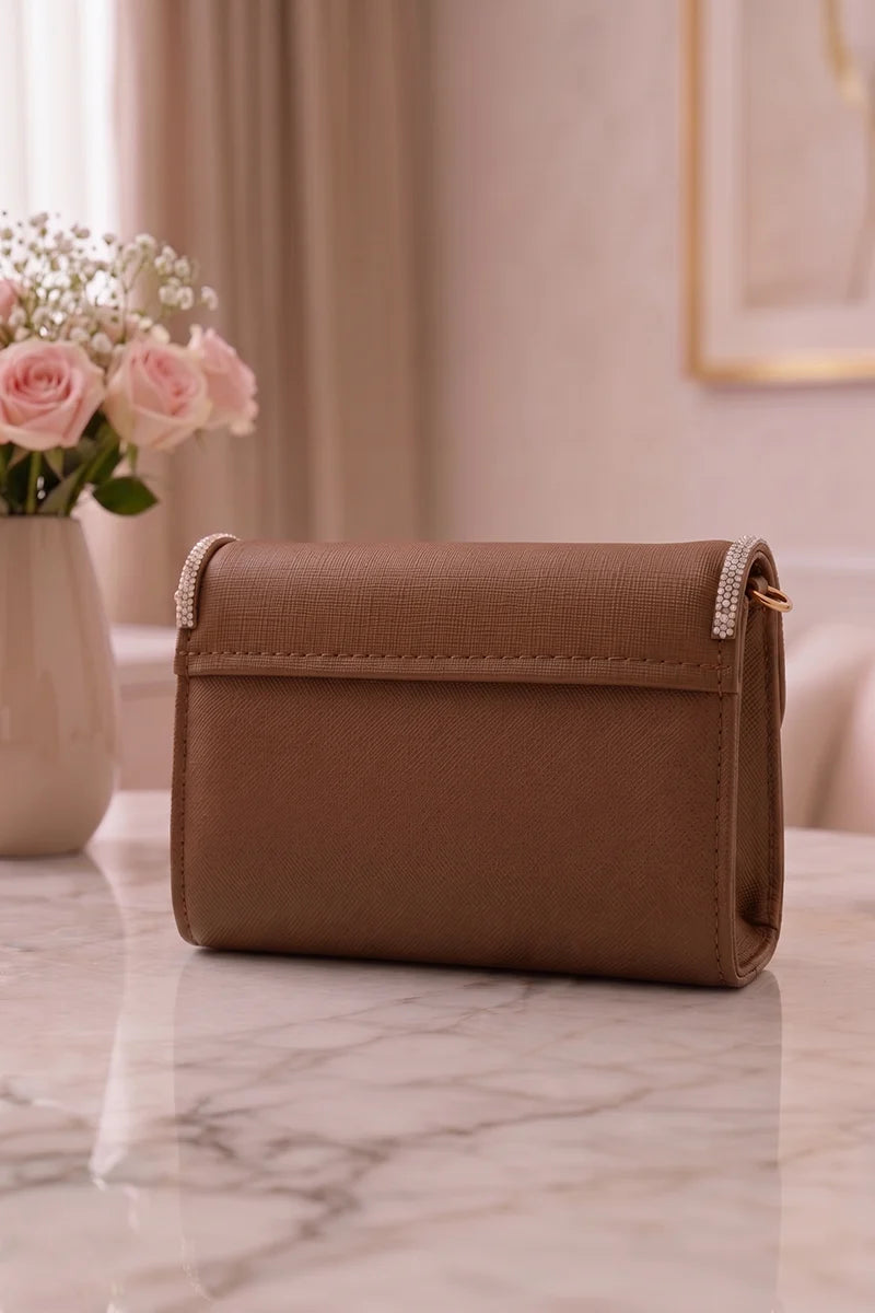 Premium Hand Clutch Bag (Medium Brown)