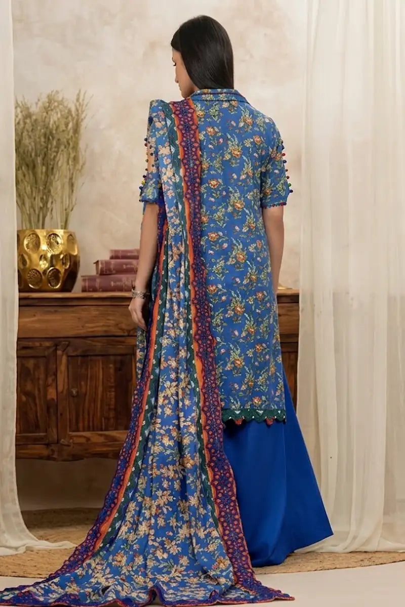 Mor Bagh 3-Piece Unstitched Printed Lawn Suit (French Blue)