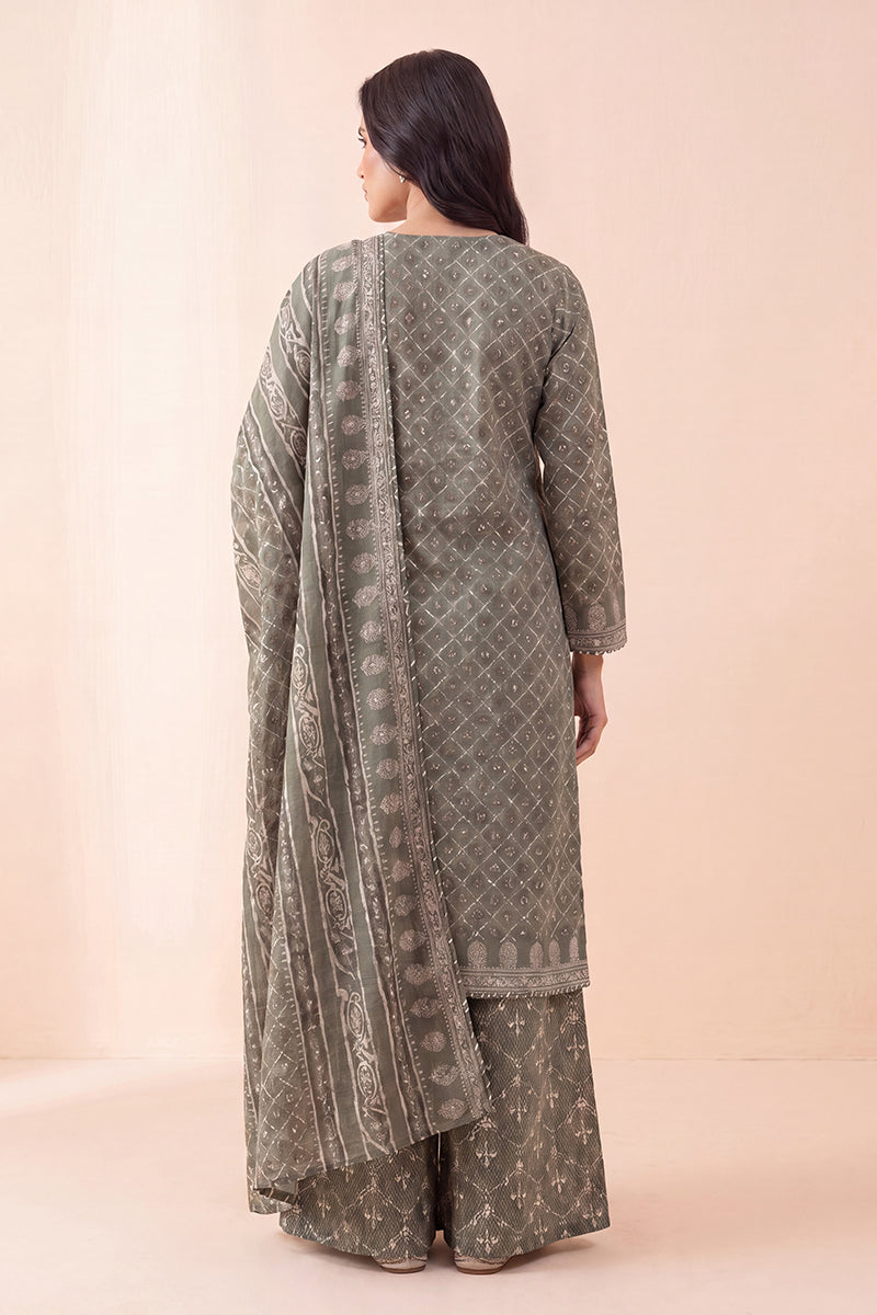 Sapphire By KBC - 3PC Unstitched Digital Printed Lawn Suit (Pale Sage)