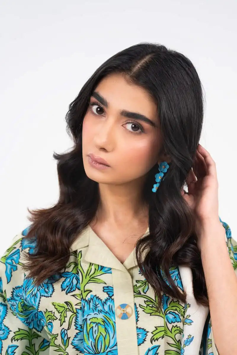 Alkaram Unstitched 3-Piece Lawn Collection (Cerulean Blue)