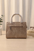Elegance Structured Faux Leather Shoulder Bag (Warm Sand)