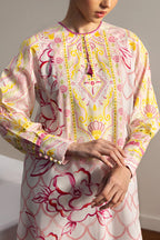 COCO By Zara Shahjahan - 3-Piece Unstitched Printed Lawn Suit (Fuchsia & Lime)