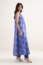 Sapphire By KBC - 3PC Unstitched Digital Printed Lawn Suit (Indigo Blue & Periwinkle)