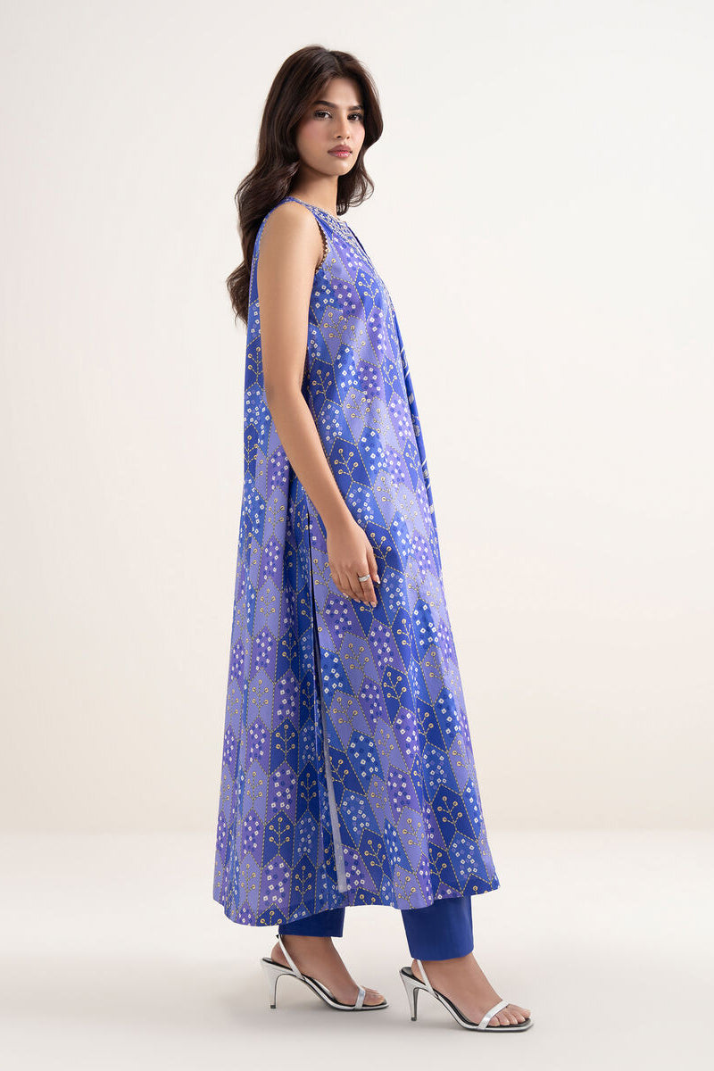 Sapphire By KBC - 3PC Unstitched Digital Printed Lawn Suit (Indigo Blue & Periwinkle)