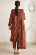 Nishat - Unstitched 3pc Printed Lawn (Deep Terracotta Rust)