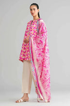 Sapphire Vol.7 - 3PC Unstitched Printed Lawn Suit (Vibrant Pink & Off-White)