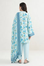 Nishat (Vol.4) - 3pc Unstitched Digital Embroidered Printed Lawn (Light Aqua & Cerulean Blue)