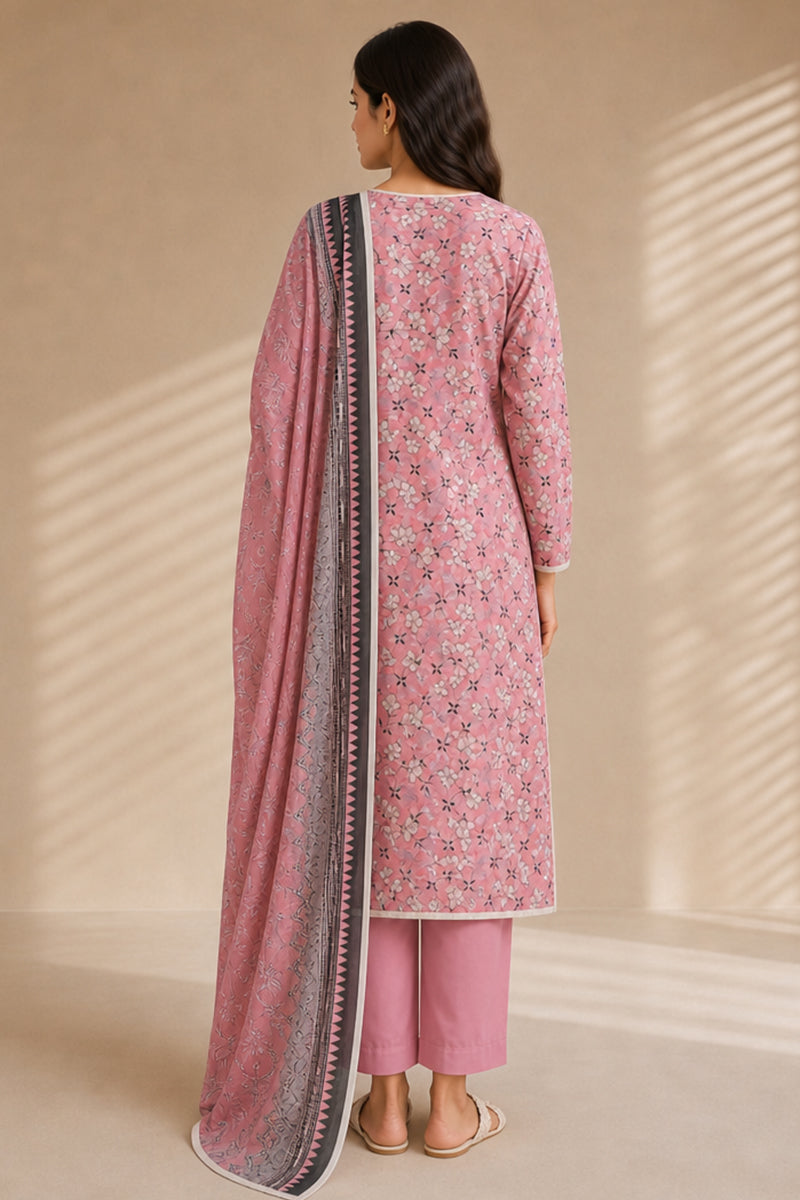 Khaadi (Vol.4) – 3 Piece Unstitched Printed Lawn Suit (Soft Dusty Pink)
